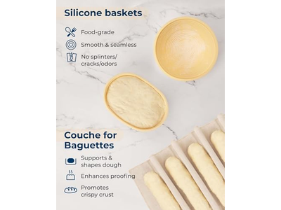 10インチオーバル籐パンかご サワードウキット プルーフィング 生地発酵 籐ベーキング