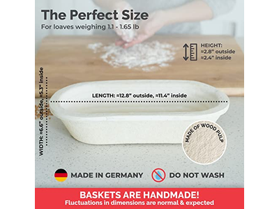 9インチラウンドバヌトン ライナー付き発酵バスケット バヌトン