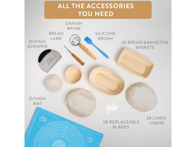 布付きサービング用パンバスケット 楕円形ラタン発酵バスケット