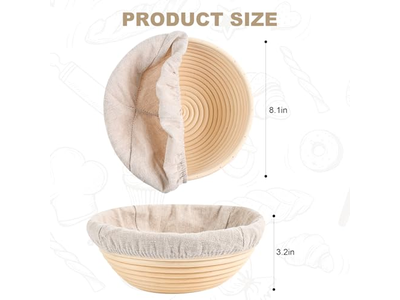 高品質バヌトンフレンチブレッド ボス リネンライニング 小型丸型クロワッサン