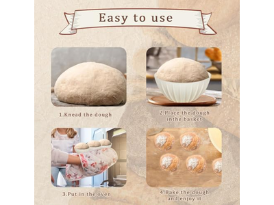 ベーキング用品 丸型パン発酵バスケット クラフト楕円形2個セット バヌトンキット