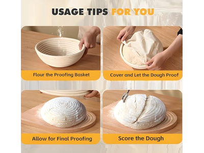 バスケットバヌトンウィッカー 6インチバンブーラウンドプラスチック 9バヌトンプルーフィング