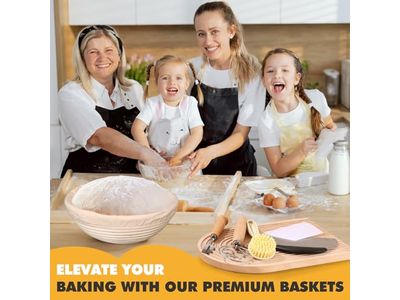 バスケットバヌトンウィッカー 6インチバンブーラウンドプラスチック 9バヌトンプルーフィング