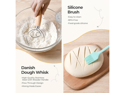 クロス付きサービング用ブレッドバスケット バヌトン発酵バスケット スクレーパーレイム