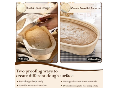 ブロートフォーム発酵バスケット 1kg 9インチ楕円バヌトン 手作りカスタム大サイズ