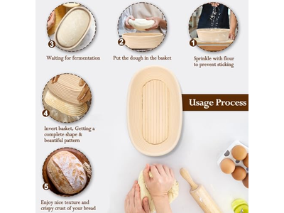 ブロートフォーム発酵バスケット 1kg 9インチ楕円バヌトン 手作りカスタム大サイズ